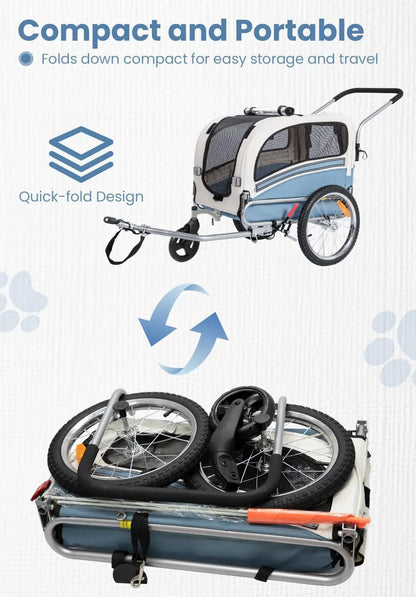 2 in 1 Pet Bicycle Trailer Stroller