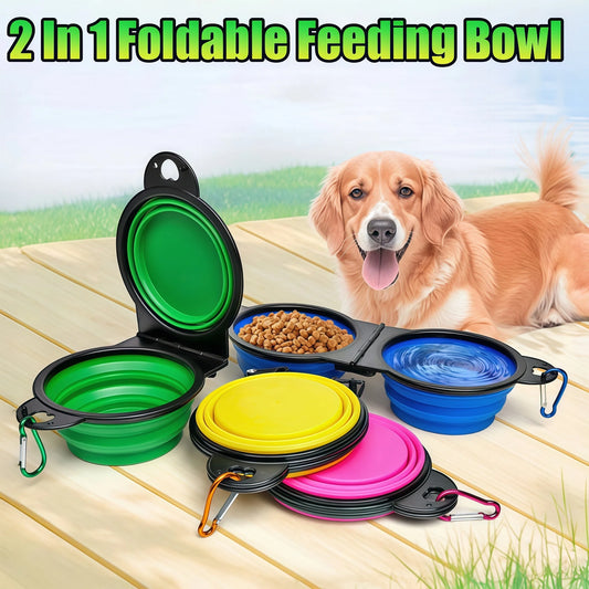 2 in 1 Collapsible Dog Travel Bowls